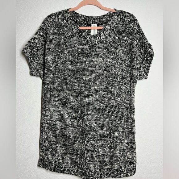 Bonita Black Gray Short Sleeve Sweater Knit NWT size XL made in German - Picture 1 of 11